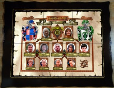 Arbol genealogico con fotos en ceramica bodas de oro