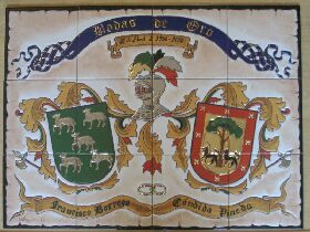 Cerámica de 12 azulejos para Bodas de Oro